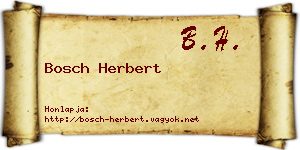 Bosch Herbert névjegykártya